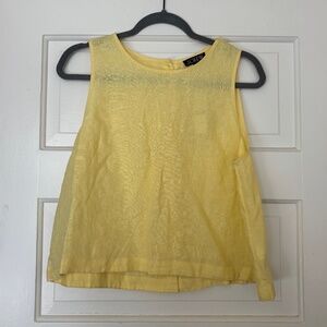 J Crew Maxine Button-Back Sleeveless Linen Top